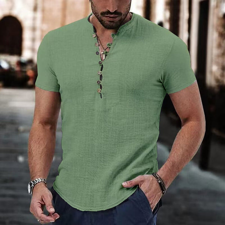 COTTON  MAO COLLAR SHIRT FOR MEN