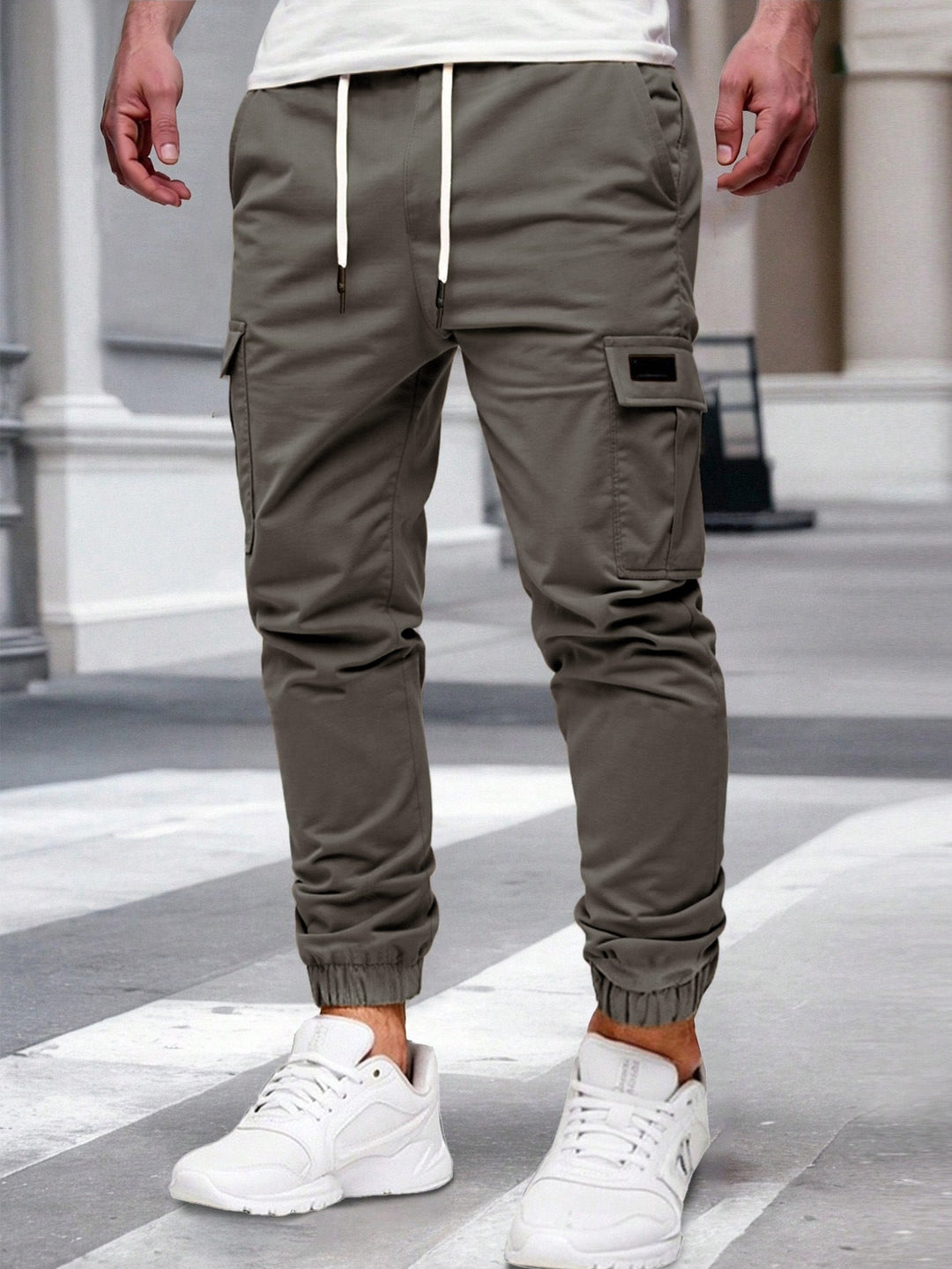 MID WAIST CARGO TROUSERS FOR MEN