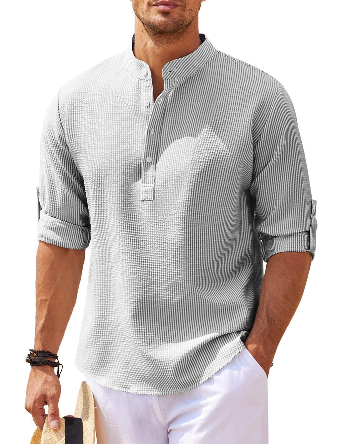 STRUCTURED WEAVE SHIRT FOR MEN