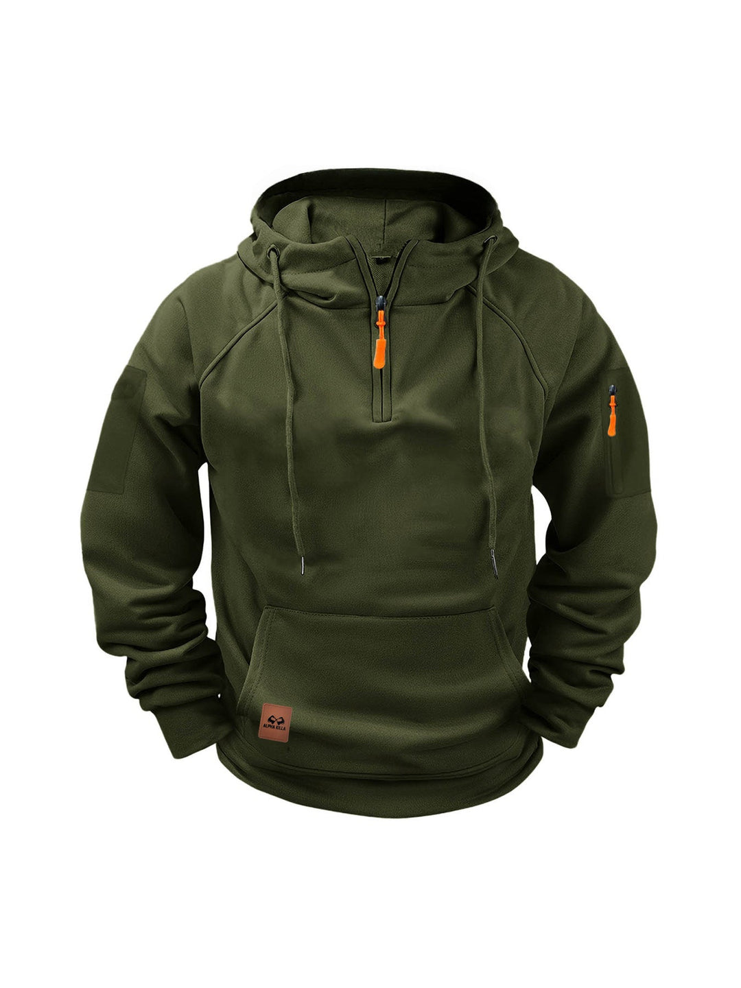 HALF ZIP HOODED SWEATSHIRT FOR MEN