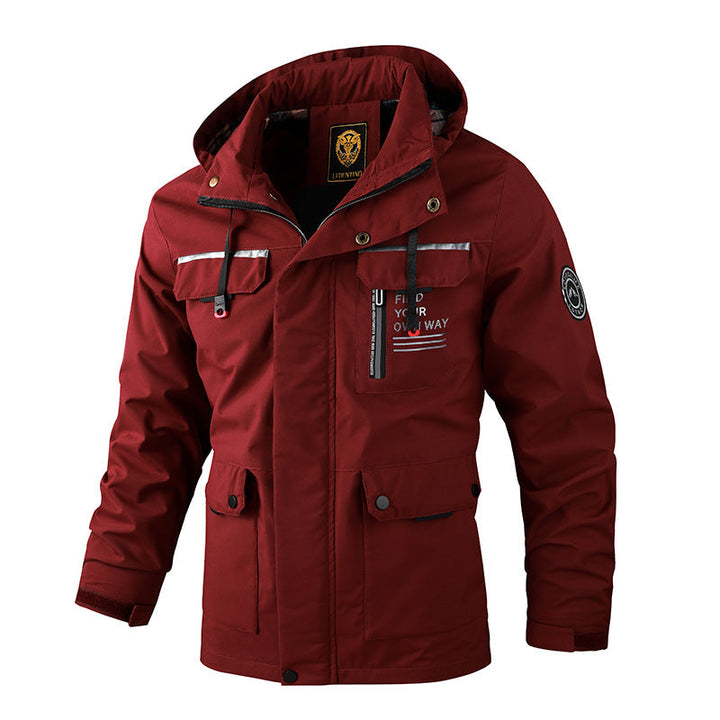HOODED ALPHABET ZIP JACKET FOR MEN