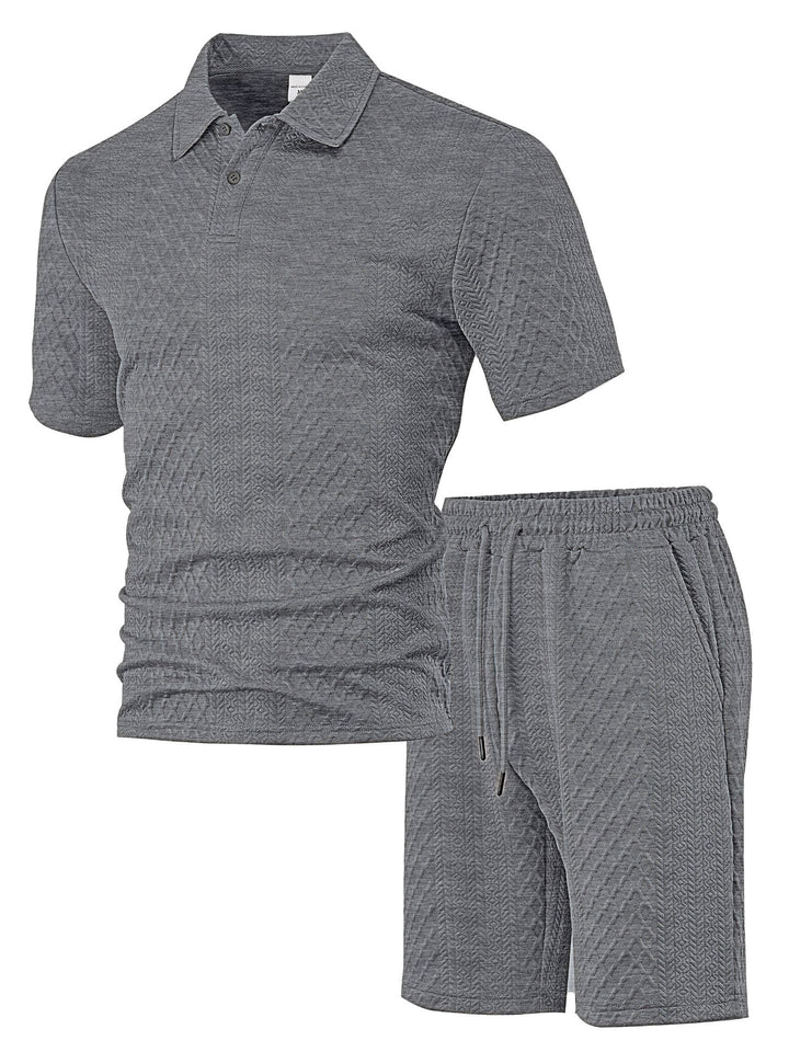 TEXTURED POLO SET FOR MEN
