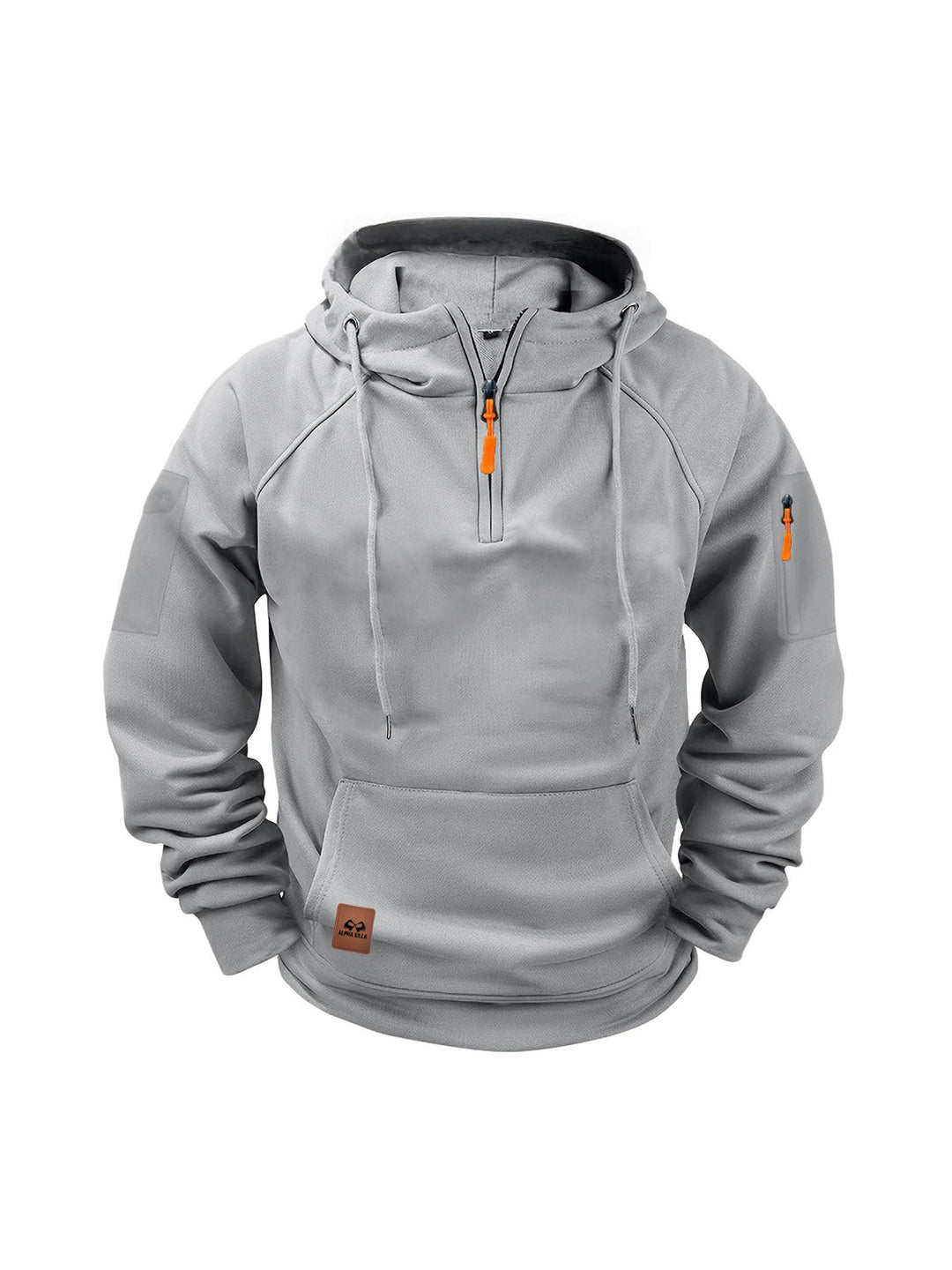 HALF ZIP HOODED SWEATSHIRT FOR MEN
