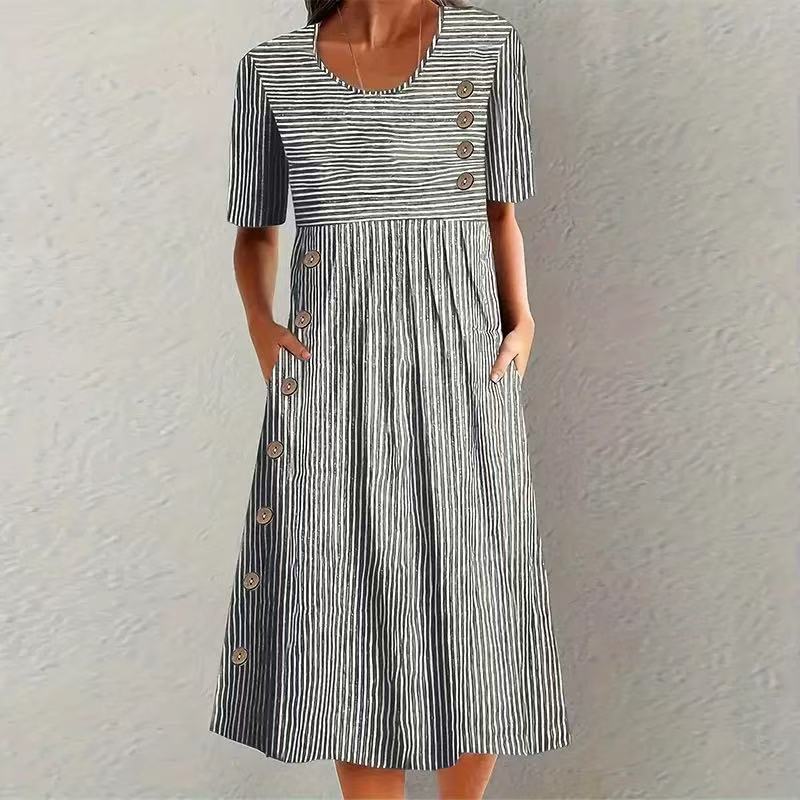 BEAUMONT NICE | ROBE MIDI RAYÉE POUR FEMMES