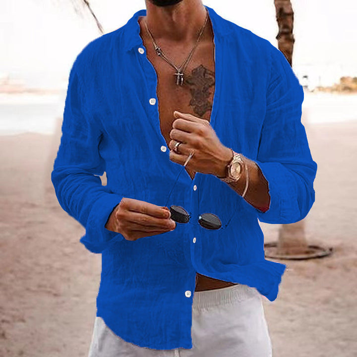 COTTON HENLEY SHIRT FOR MEN