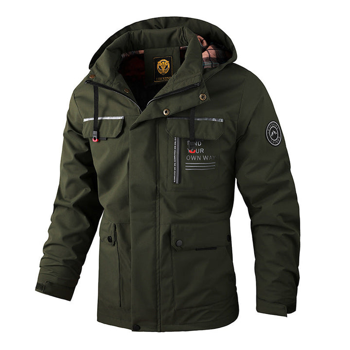 HOODED ALPHABET ZIP JACKET FOR MEN