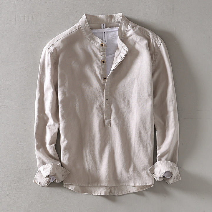 RELAXED STAND COLLAR SHIRT FOR MEN
