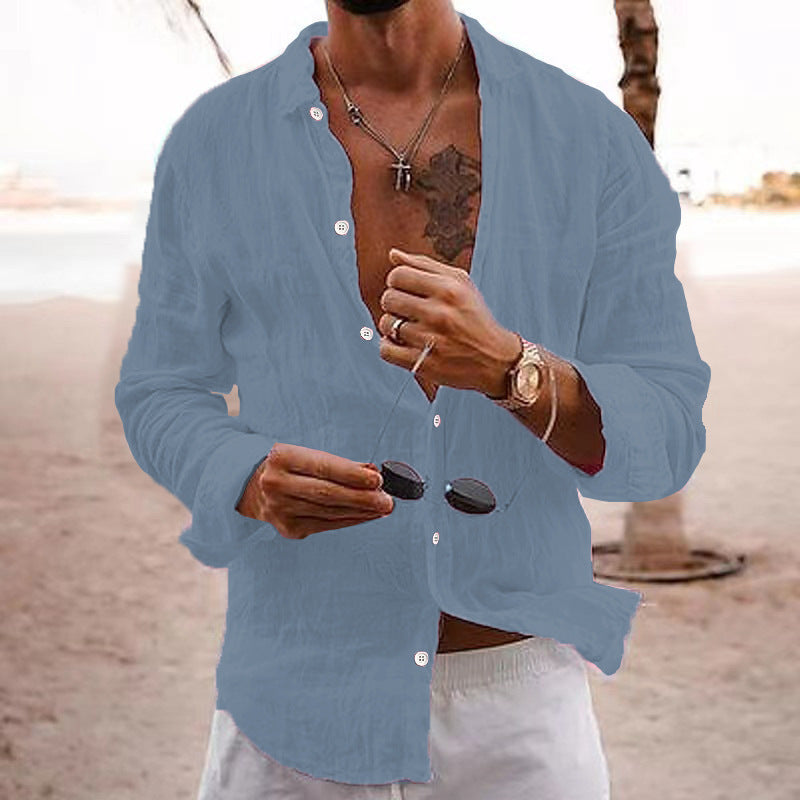 COTTON HENLEY SHIRT FOR MEN