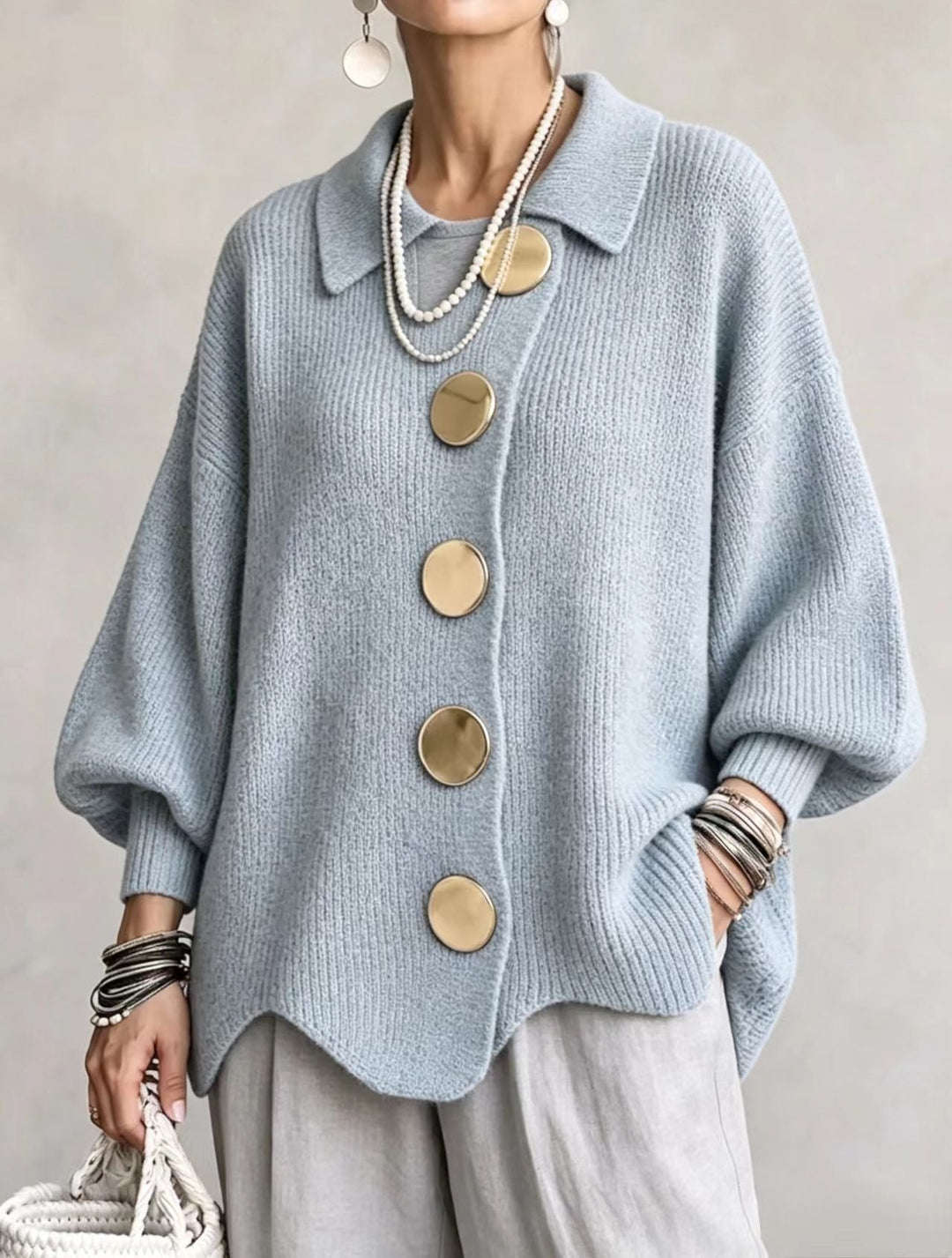 BEAUMONT NICE | GILET EN TRICOTÉE À COL OVERSIZE POUR FEMMES