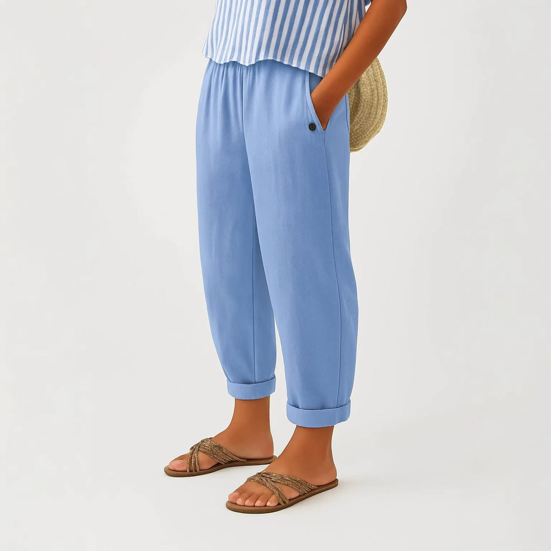 BEAUMONT NICE | PANTALON FUSELÉ EN LIN MÉLANGÉ POUR FEMMES