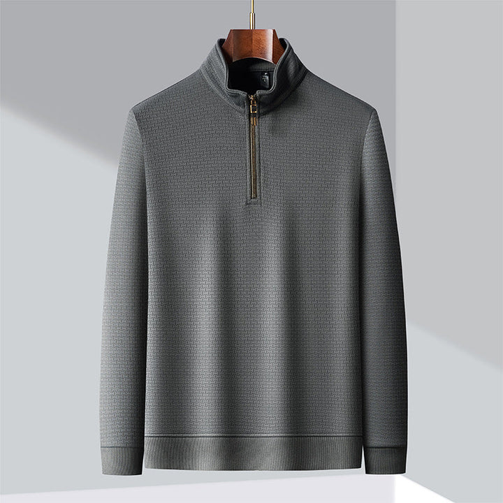 SILK QUARTER ZIP PULLOVER FOR MEN