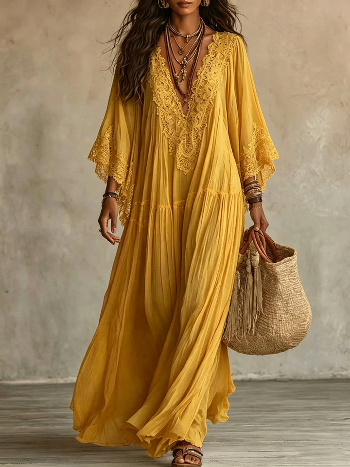 BEAUMONT NICE | ROBE MAXI AVEC DENTELLE POUR FEMMES
