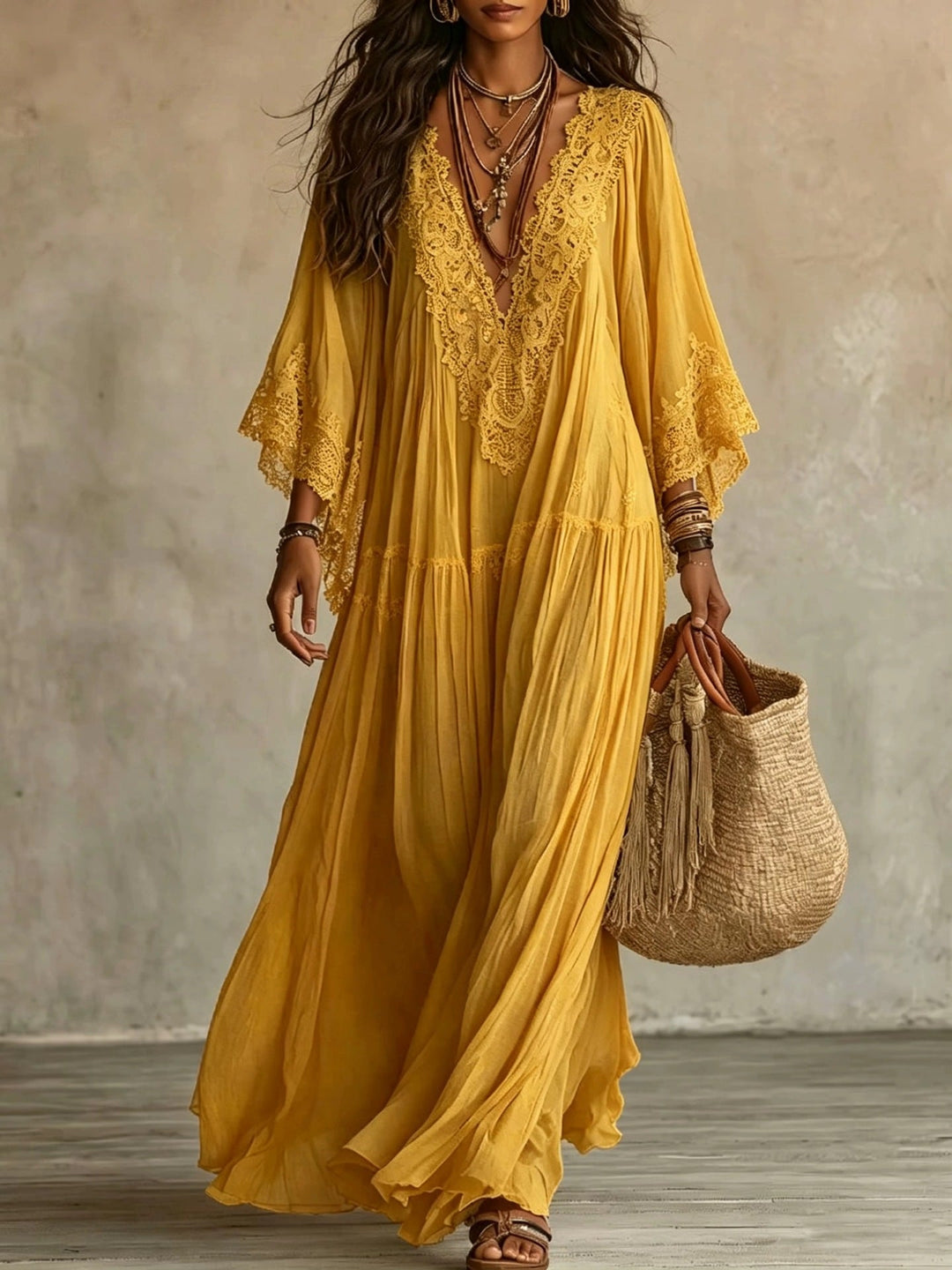 BEAUMONT NICE | ÉLÉGANTE ROBE MAXI EN DENTELLE POUR FEMMES