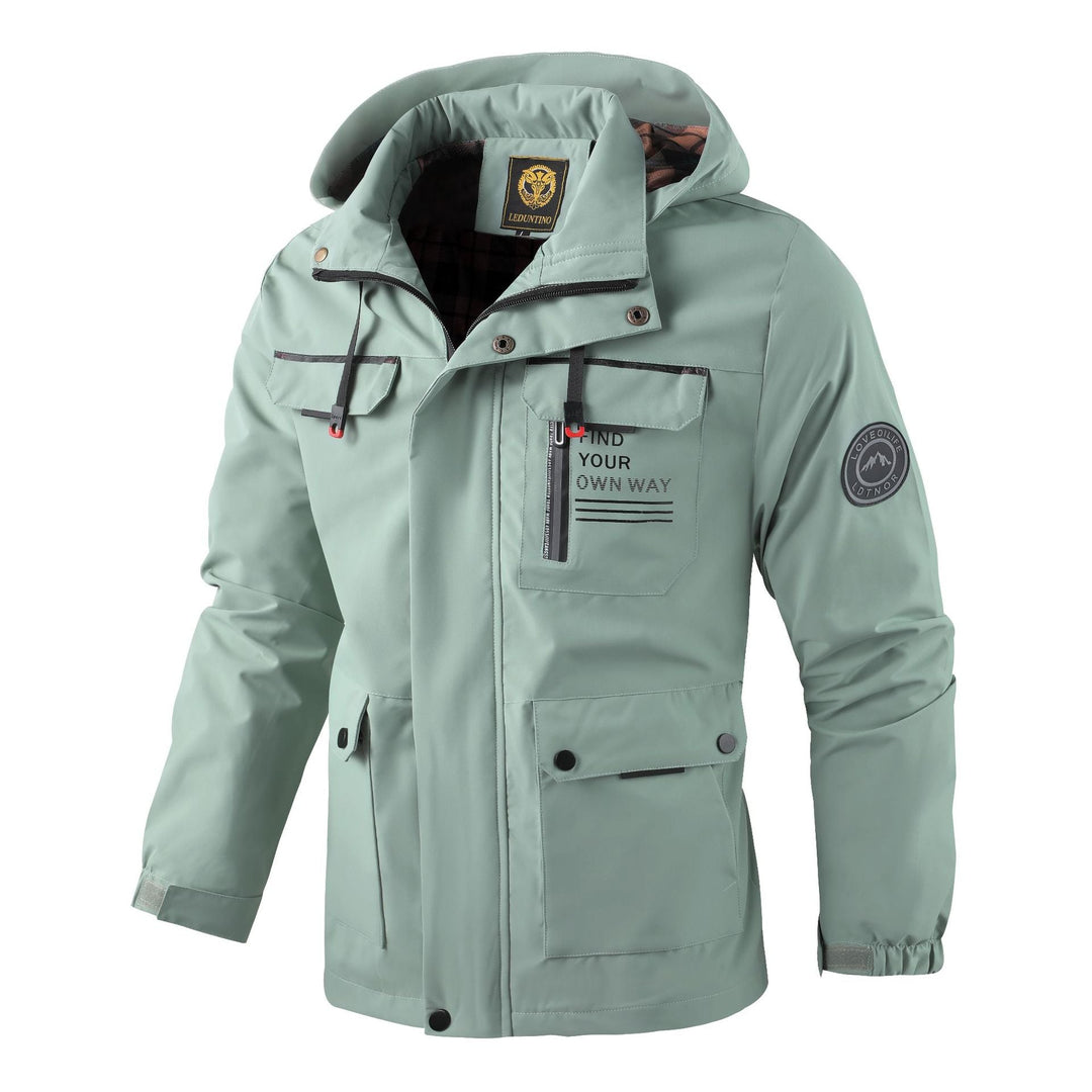 HOODED ALPHABET ZIP JACKET FOR MEN