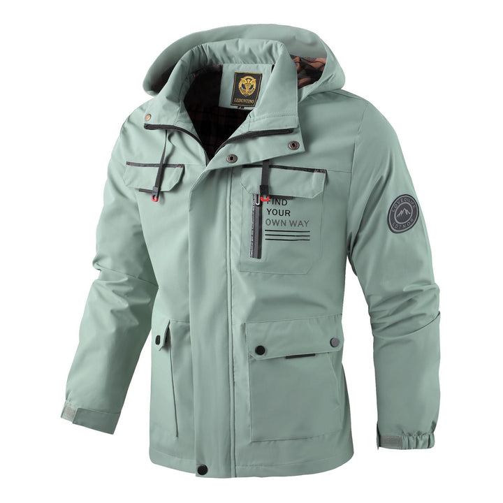 HOODED ALPHABET ZIP JACKET FOR MEN