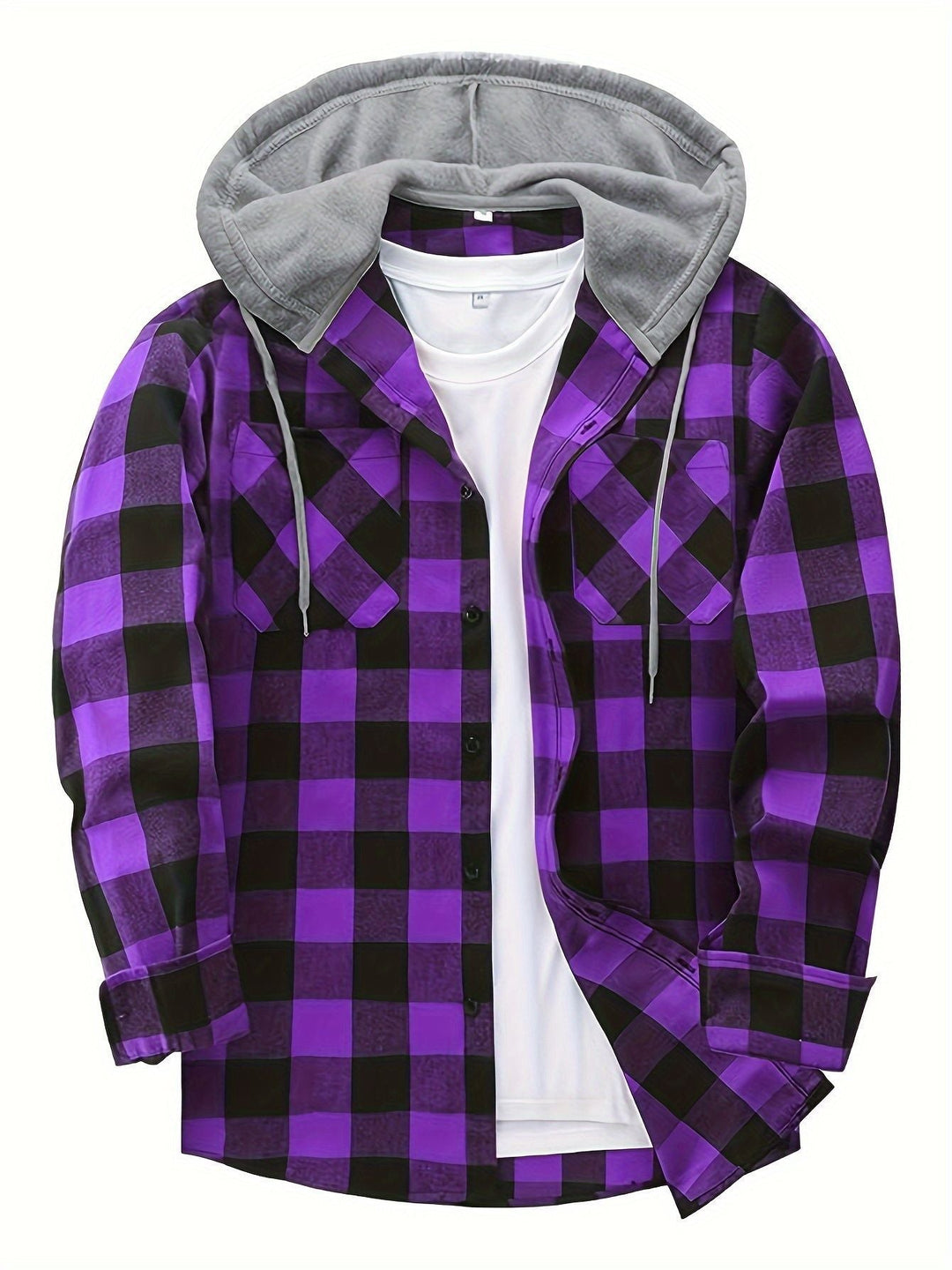 PLAID HOODED SWEATSHIRT FOR MEN