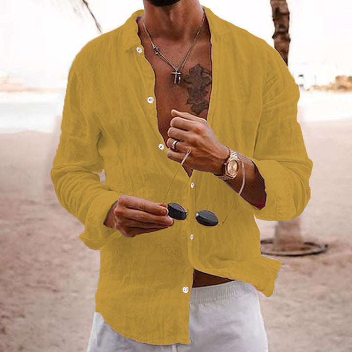 COTTON HENLEY SHIRT FOR MEN