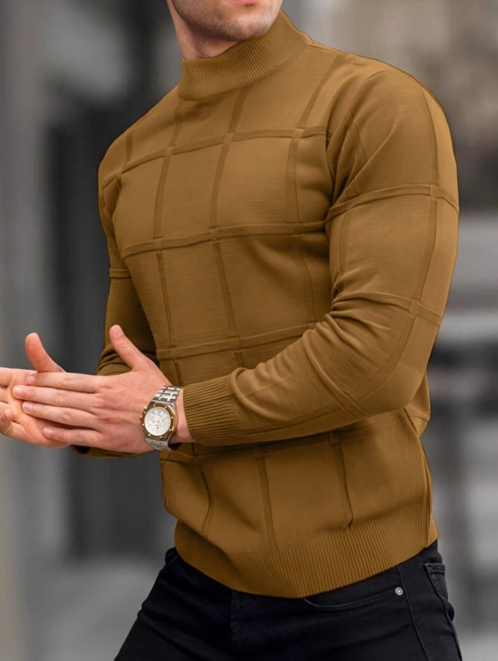 STAND COLLAR KNIT SWEATER FOR MEN