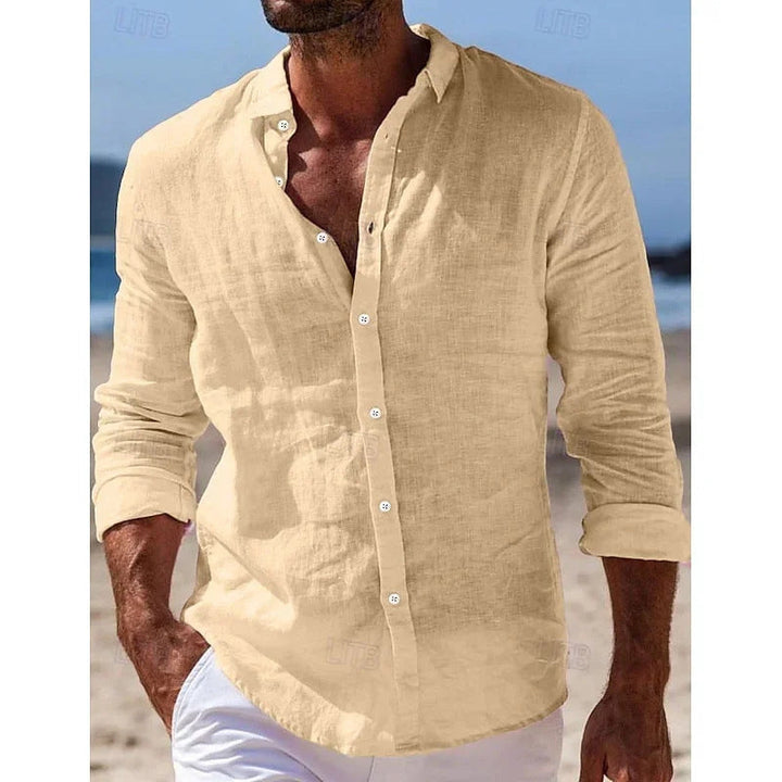 LINEN BLEND POLO SHIRT FOR MEN