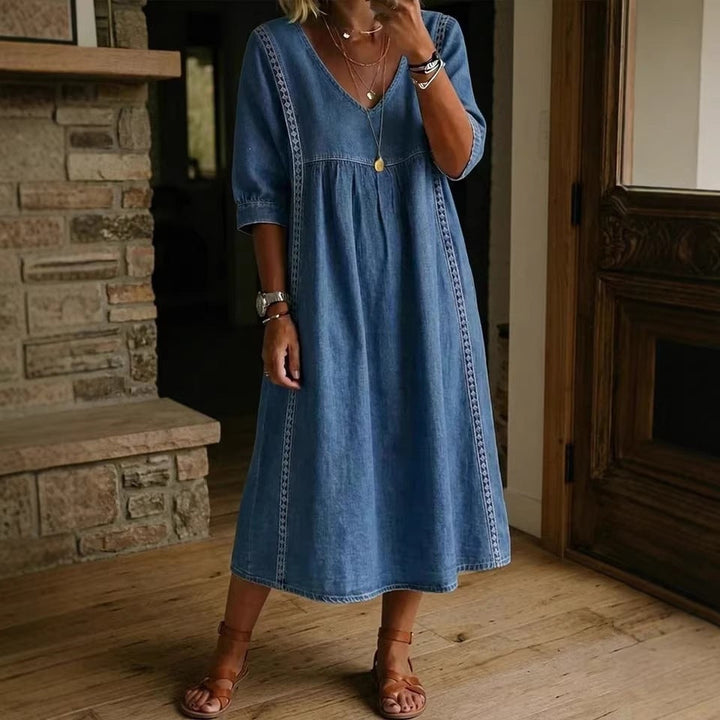 BEAUMONT NICE | ROBE MIDI CLASSIQUE COL V FEMME