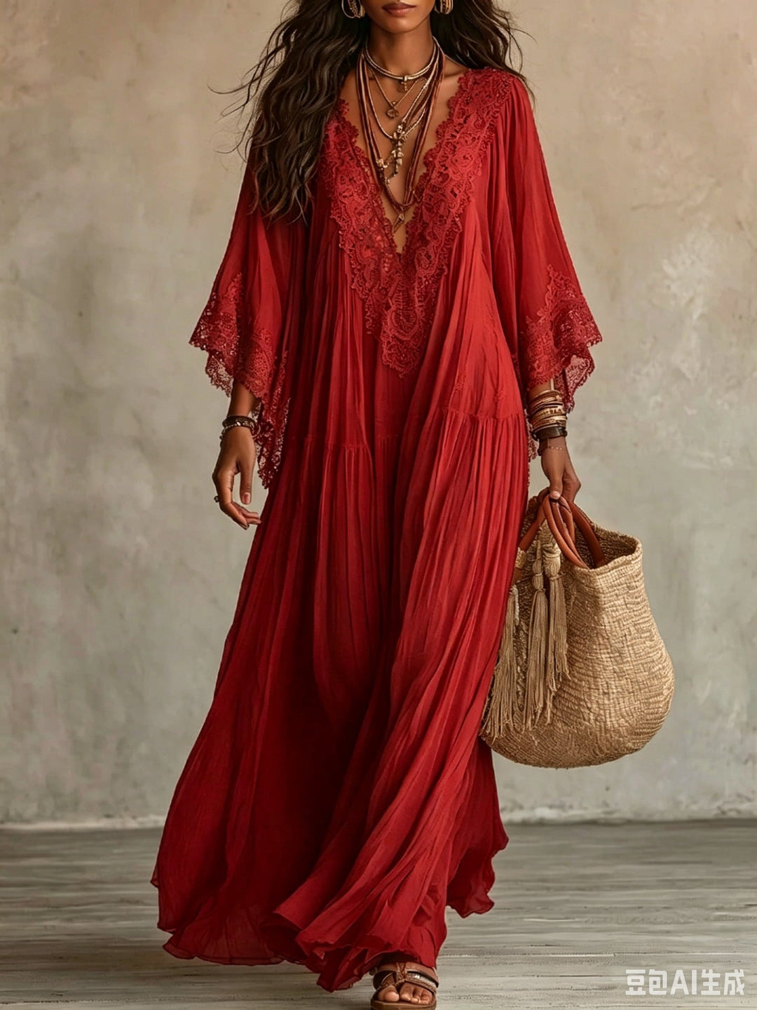 BEAUMONT NICE | ÉLÉGANTE ROBE MAXI EN DENTELLE POUR FEMMES