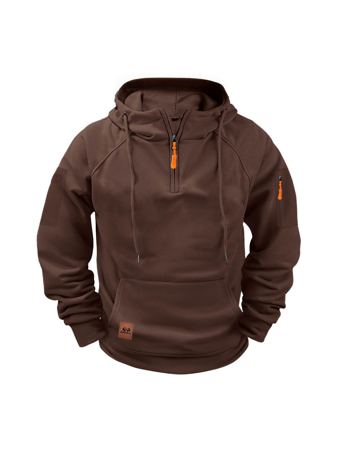 HALF ZIP HOODED SWEATSHIRT FOR MEN