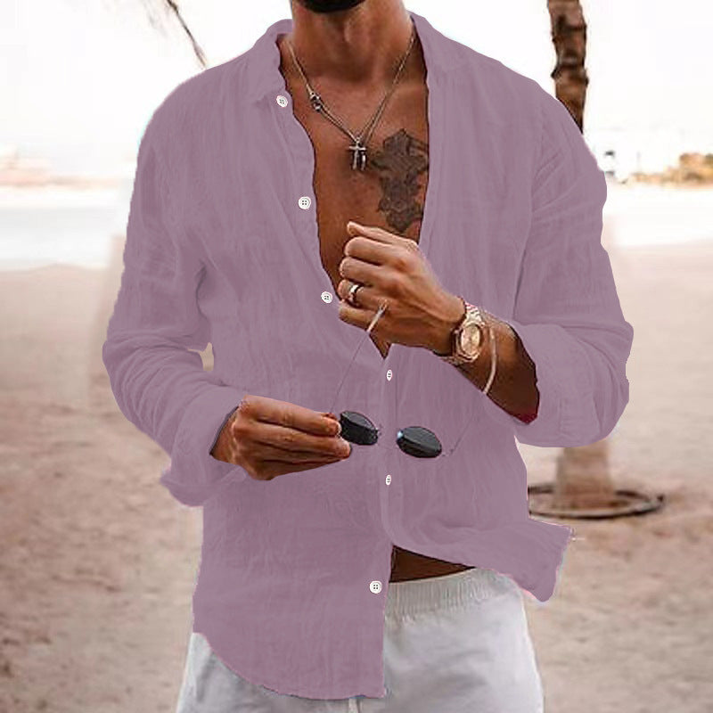 COTTON HENLEY SHIRT FOR MEN