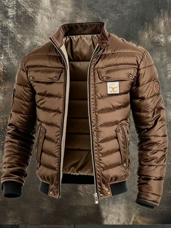 VINTAGE STAND COLLAR JACKET FOR MEN