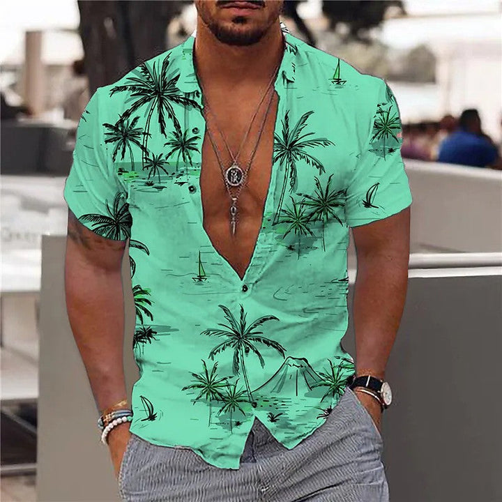 TROPICAL LAPEL SHIRT FOR MEN