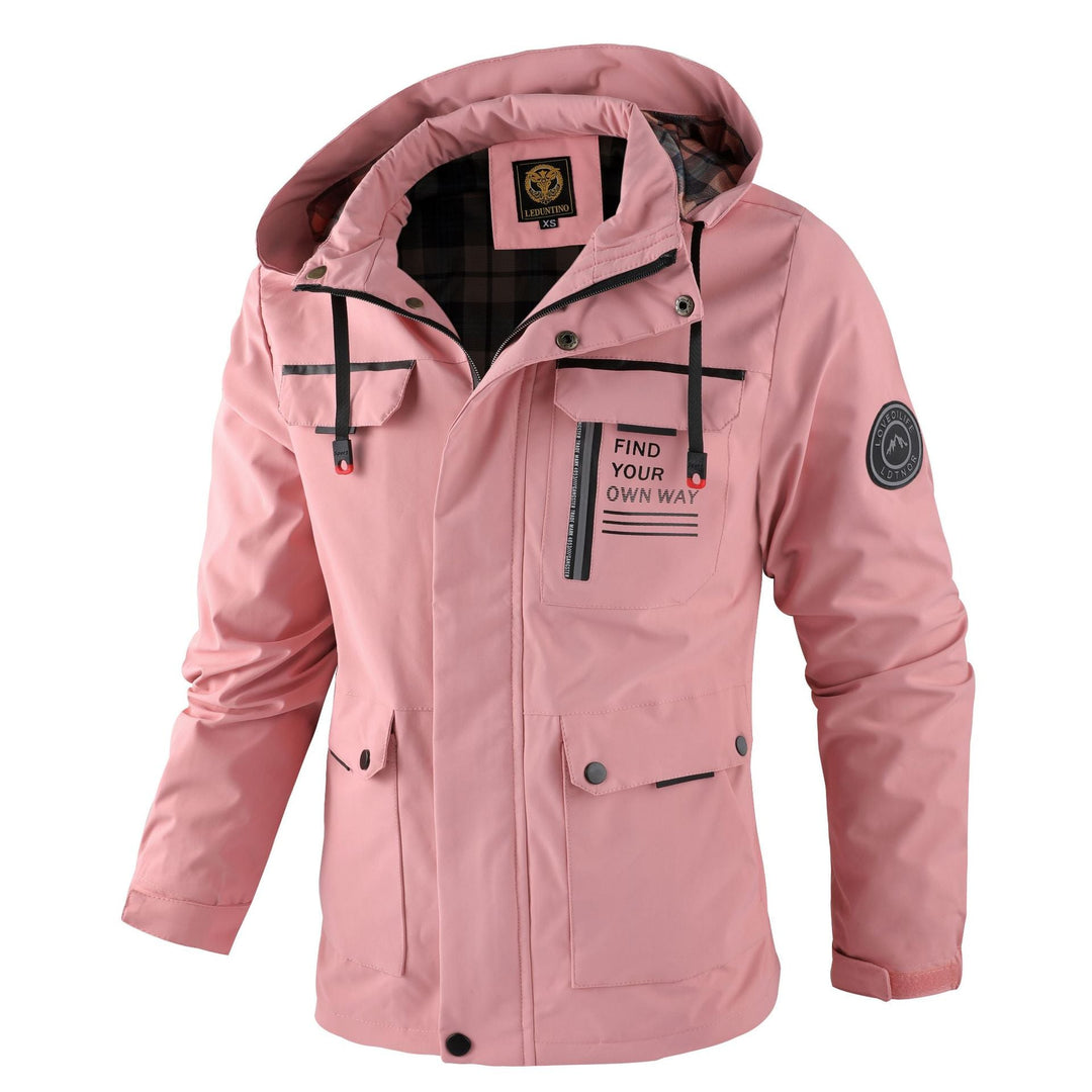 HOODED ALPHABET ZIP JACKET FOR MEN