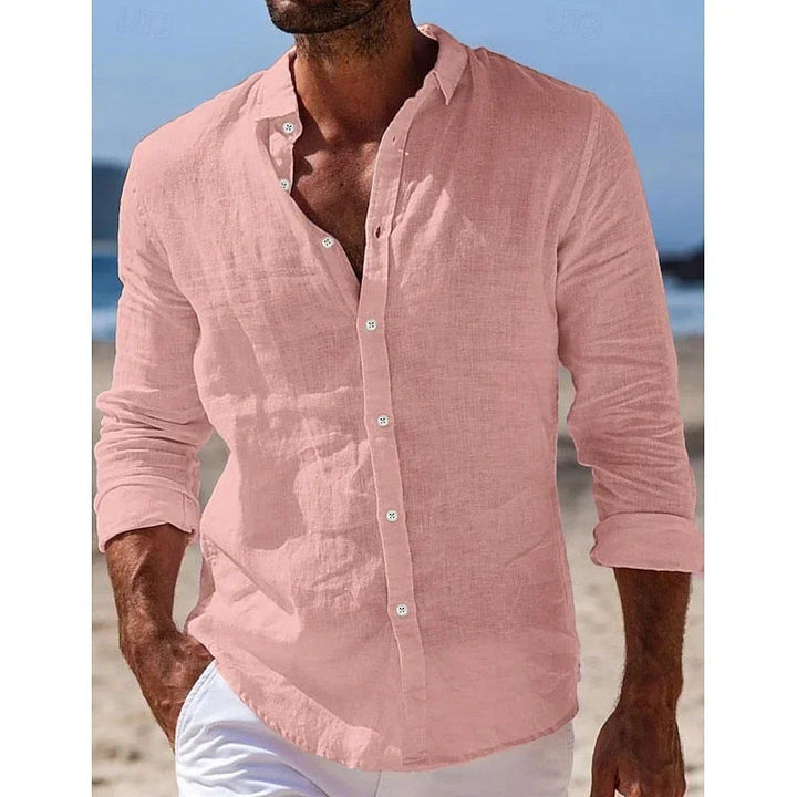 LINEN BLEND POLO SHIRT FOR MEN