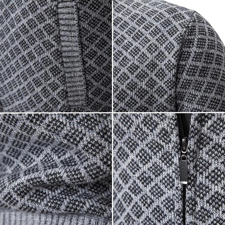 WAFFLE ZIP CARDIGAN FOR MEN