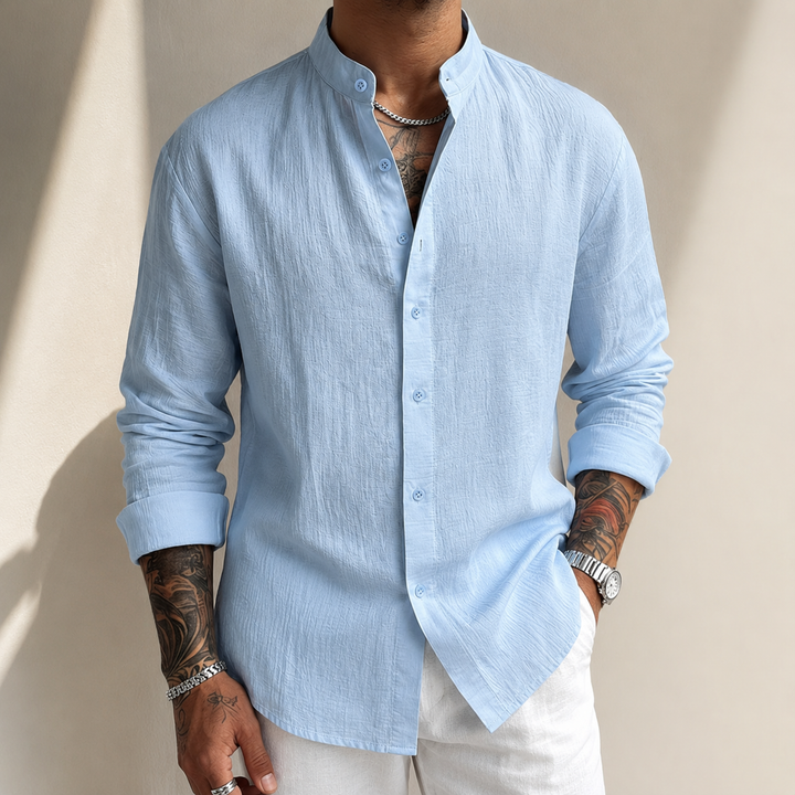 TEXTURED LINEN SHIRT FOR MEN
