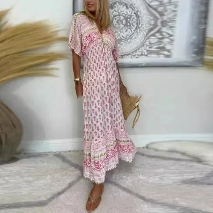 BEAUMONT NICE | CHIC ROBE MAXI IMPRIMÉE POUR FEMMES