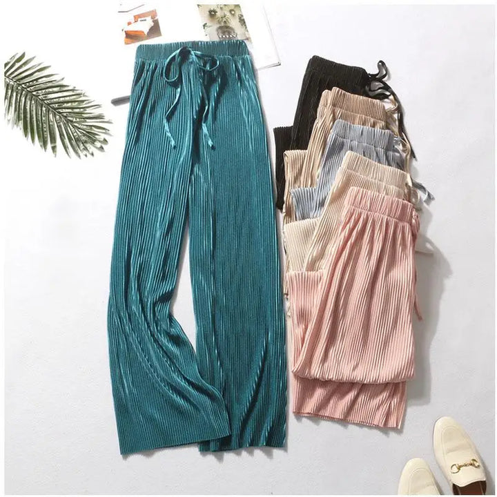 BEAUMONT NICE | PANTALONS PLISÉS À JAMBES LARGES POUR FEMMES