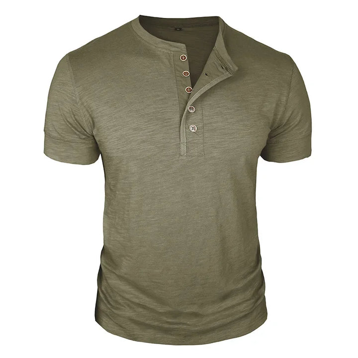 HENLEY NECK T-SHIRT FOR MEN