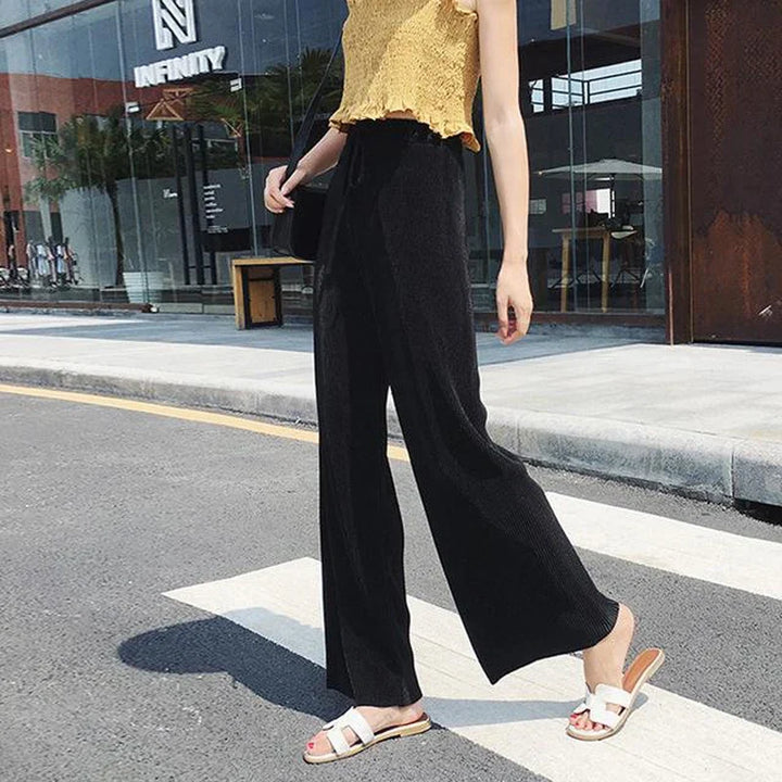 BEAUMONT NICE | PANTALONS PLISÉS À JAMBES LARGES POUR FEMMES