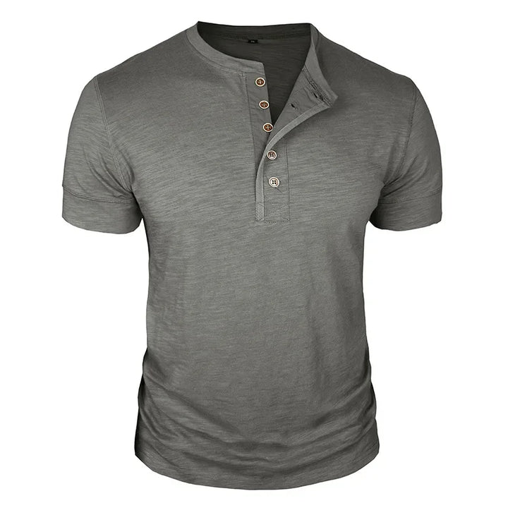 HENLEY NECK T-SHIRT FOR MEN
