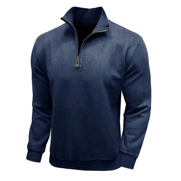 RAISED COLLAR ZIP SWEATER FOR MEN