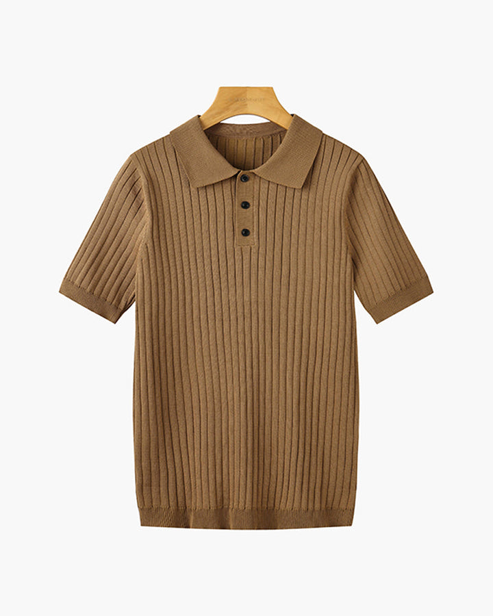TEXTURED COTTON POLO FOR MEN
