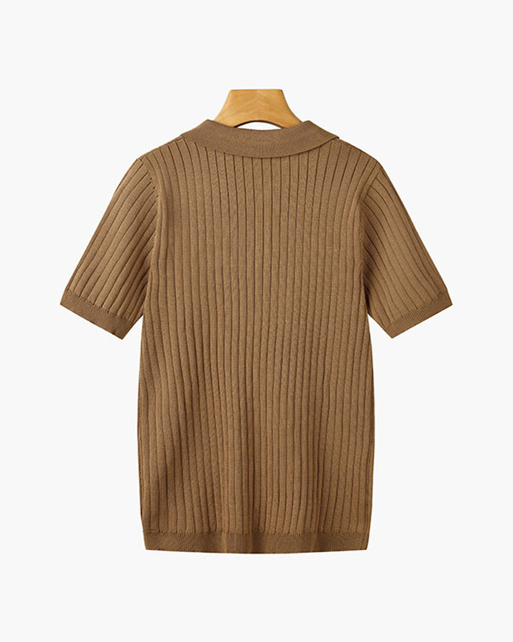 TEXTURED COTTON POLO FOR MEN