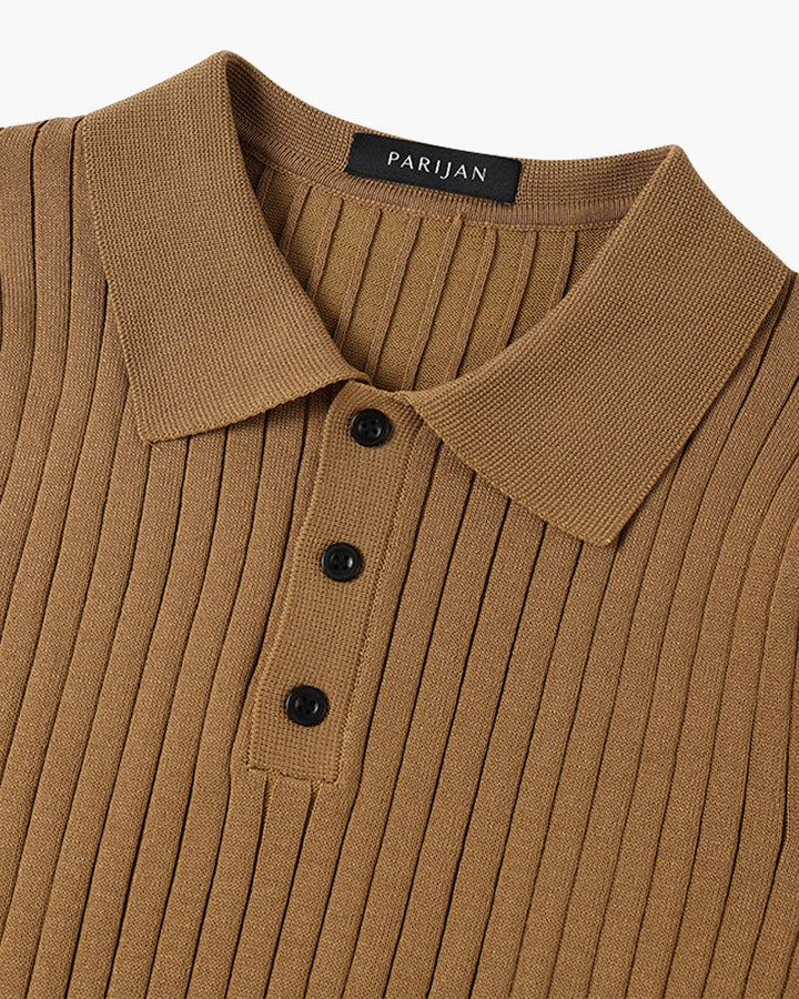 TEXTURED COTTON POLO FOR MEN