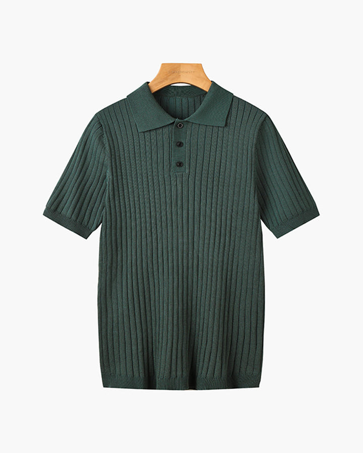 TEXTURED COTTON POLO FOR MEN