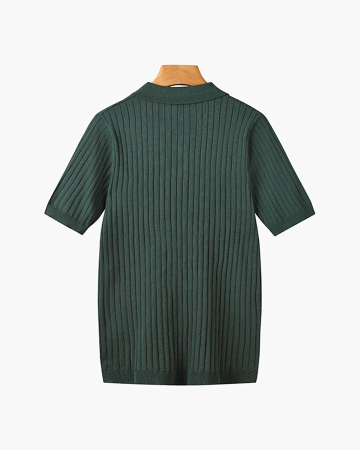 TEXTURED COTTON POLO FOR MEN