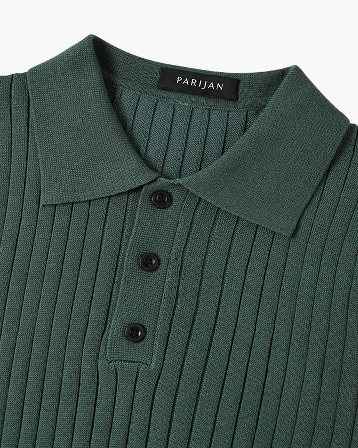 TEXTURED COTTON POLO FOR MEN