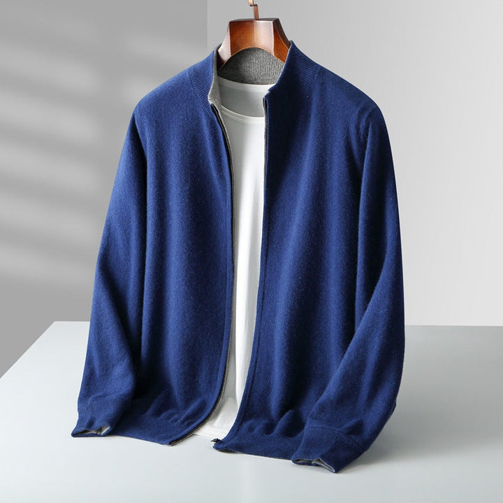 ZIPPERED KNIT CARDIGAN FOR MEN