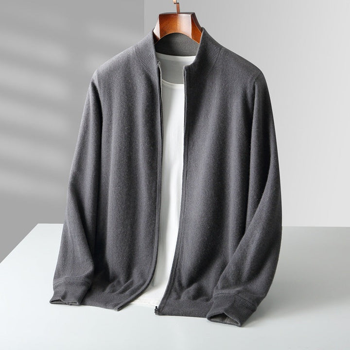 ZIPPERED KNIT CARDIGAN FOR MEN