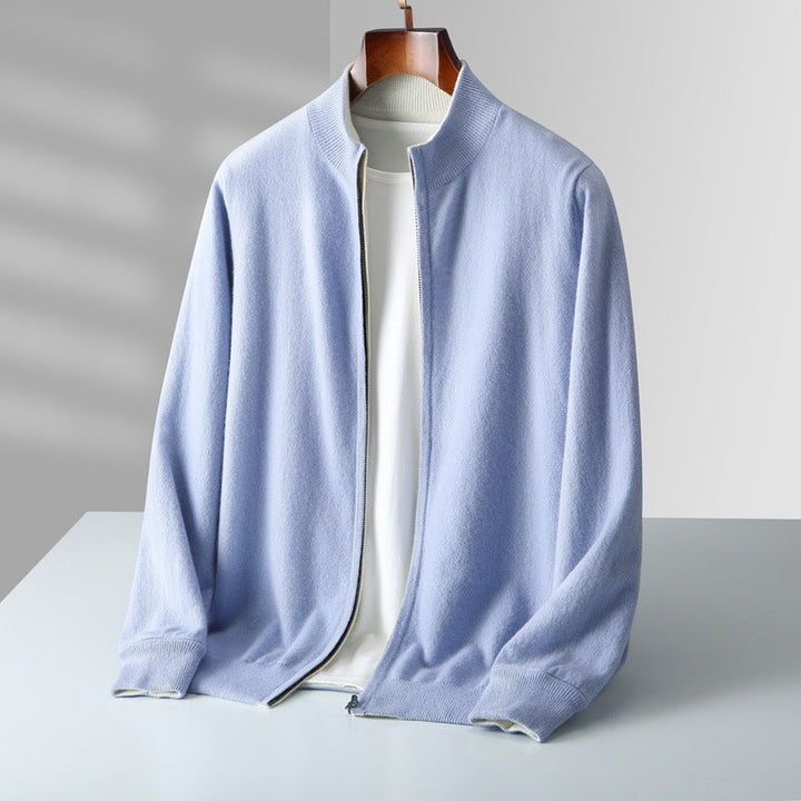 ZIPPERED KNIT CARDIGAN FOR MEN