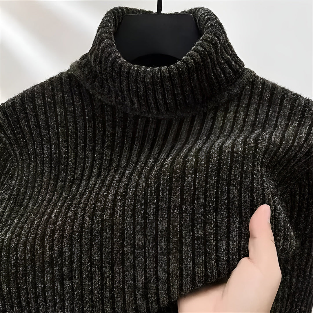 TEXTURED TURTLENECK SWEATER FOR MEN