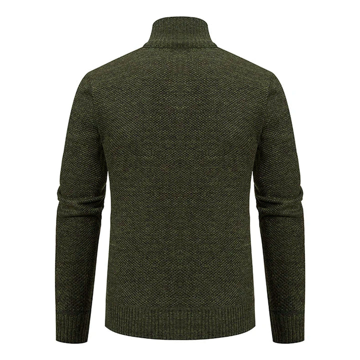 KNIT ZIP COLLAR SWEATER FOR MEN